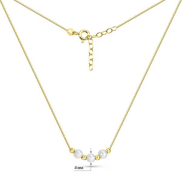 Золоте кольє з перлами (арт. 352786жпрлб) – зображення 3