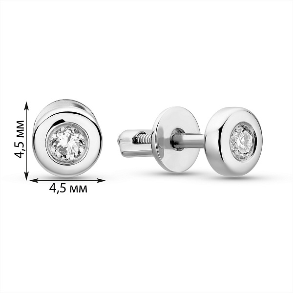 Золотые серьги-пусеты с бриллиантами (арт. Т011036010б) – изображение 5