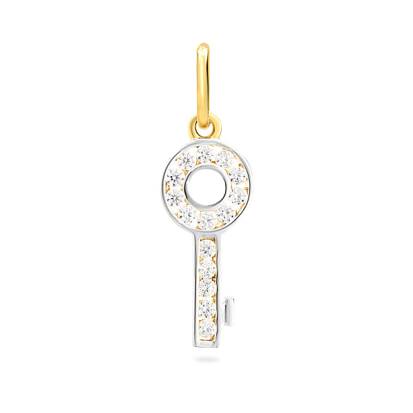 Подвес золотой «Ключик» с фианитами (арт. 421966ж) – изображение 1