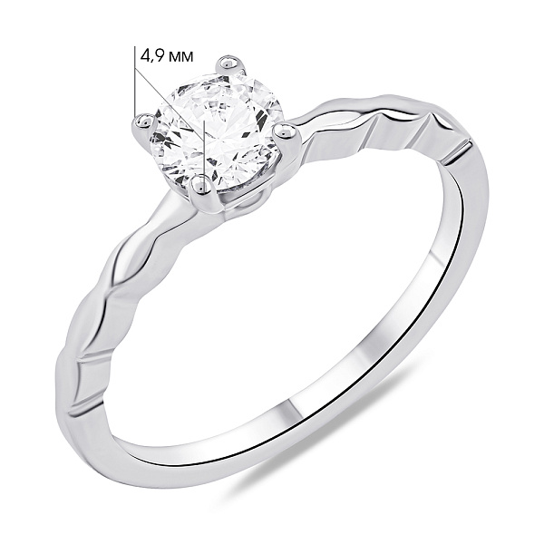 Серебряное кольцо с одним фианитом (арт. 7501/6999) – изображение 2