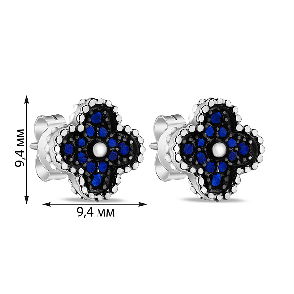Сережки зі срібла з альпінітами (арт. 7518/6494/9ас) – зображення 2