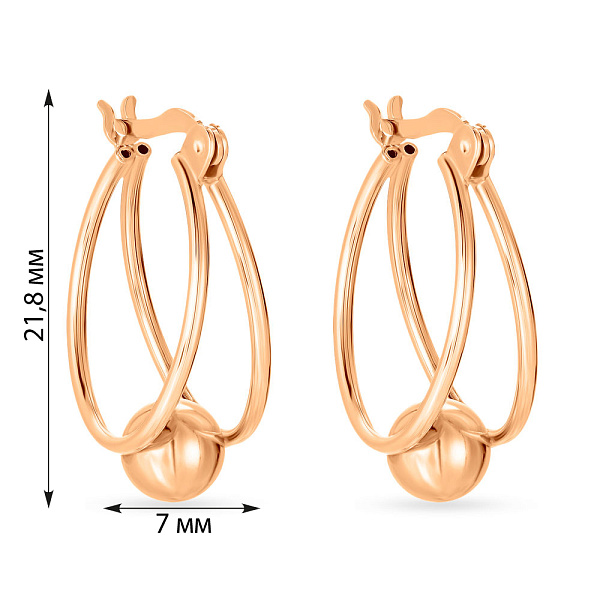 Серьги из красного золота (арт. 104467/20) – изображение 4