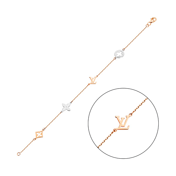 Золотой браслет в комбинированном цвете металла (арт. 323709кб) – изображение 1