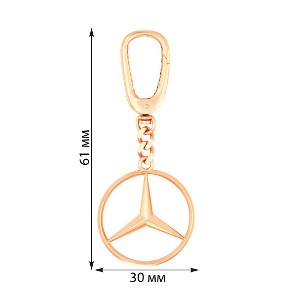 Золотий автомобільний брелок Mercedes (арт. 360111) – зображення 2