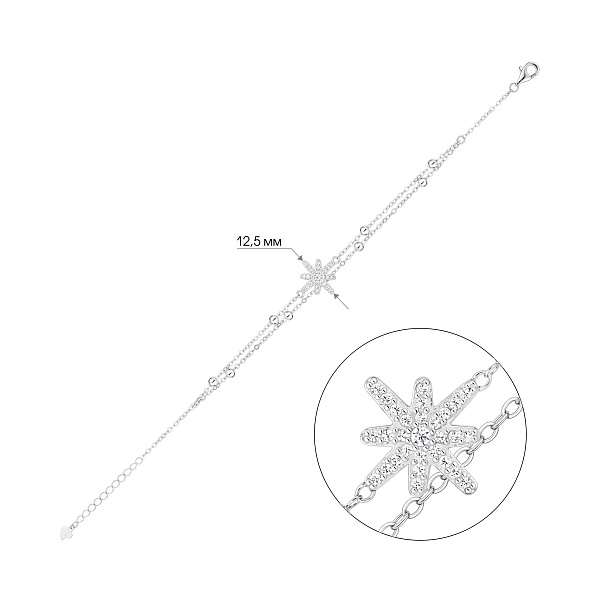 Серебряный браслет с фианитами (арт. 7509/5441) – изображение 2
