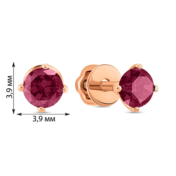 Золоті сережки з рубіном (арт. 111251Пр) – зображення 2