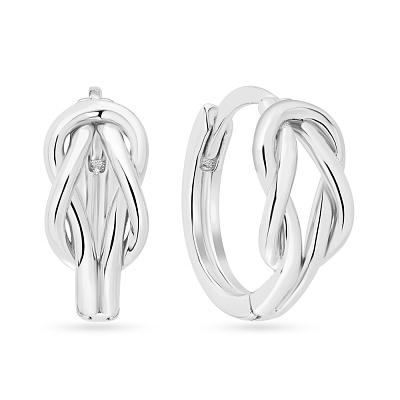 Сережки зі срібла &quot;Вузлики&quot; без каміння Trendy Style (арт. 7502/4594/10)