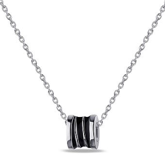 Серебряное колье с черной эмалью (арт. 7507/1754еч)