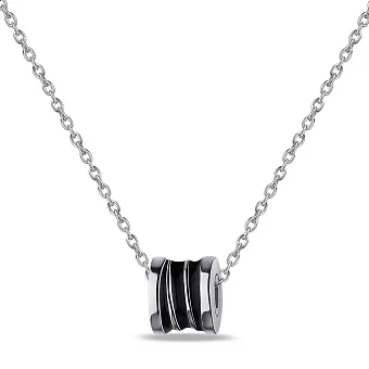 Срібне кольє з чорною емаллю (арт. 7507/1754еч)