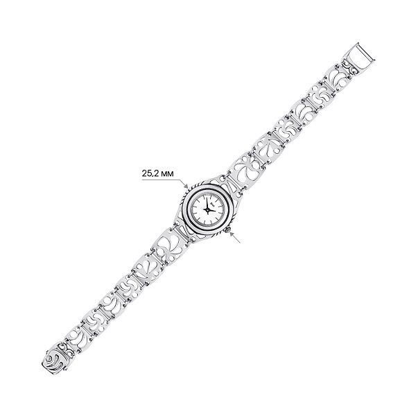 Годинник зі срібла без каменів (арт. 7926/7100028/2) – зображення 2