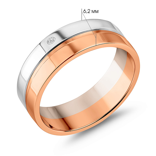 Золотое обручальное кольцо с бриллиантом (арт. К239193) – изображение 5