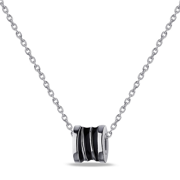 Срібне кольє з чорною емаллю (арт. 7507/1754еч) – зображення 1