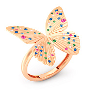 Золотое кольцо Бабочка (арт. 141373цв)