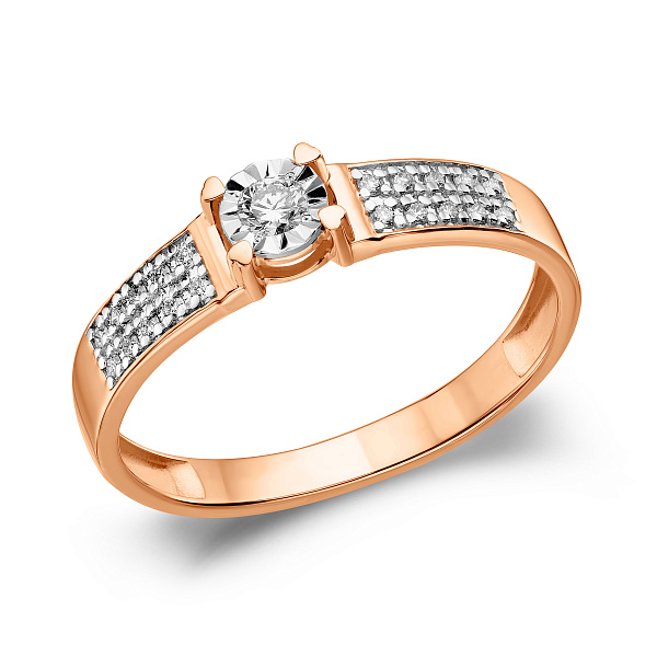 Золотое кольцо с бриллиантами (арт. К011731015) – изображение 1