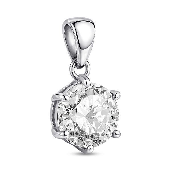 Серебряный кулон с крупным фианитом (арт. 7503/1690-2П) – изображение 1