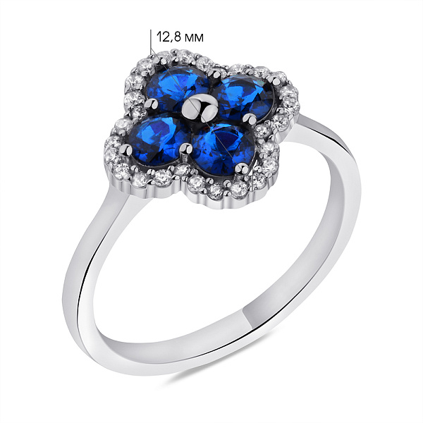 Серебряное кольцо с альпинитами и фианитами (арт. 7501/6270ас) – изображение 2