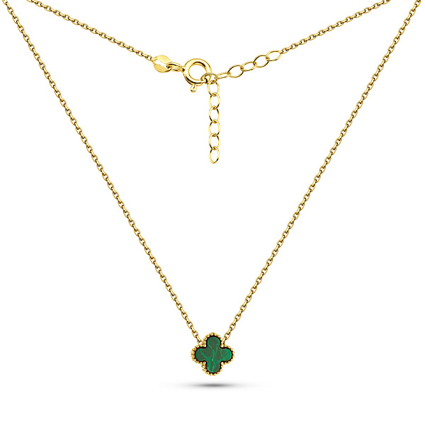 Кольє з жовтого золота з малахітом (арт. 352773/8жмлх) – зображення 2