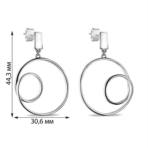 Серьги-пусеты из серебра без камней (арт. 7518/6689) – изображение 4