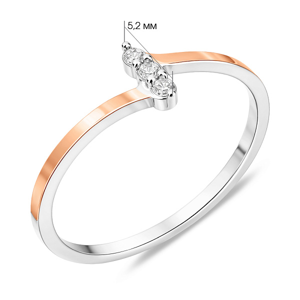 Срібна каблучка з фіанітами (арт. 7201/2477) – зображення 2