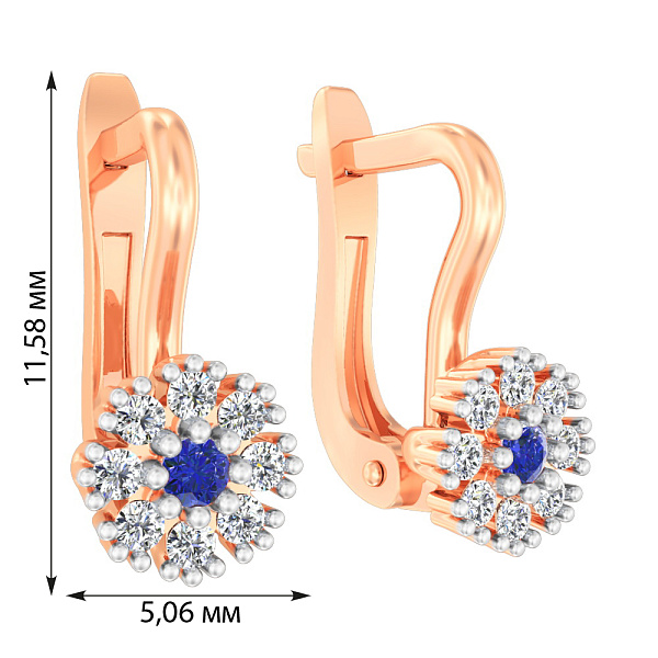 Золоті сережки з фіанітами (арт. 114203с) – зображення 2