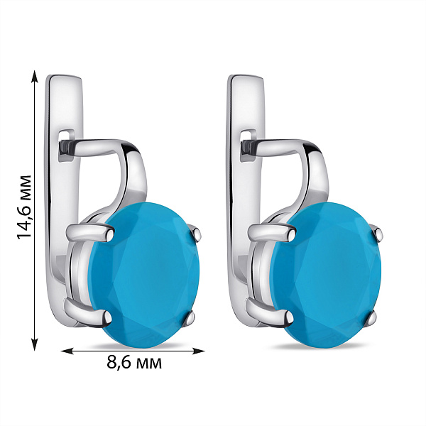 Срібні сережки з бірюзою  (арт. 7502/2299Б) – зображення 2