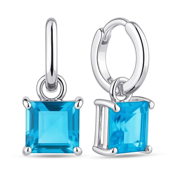 Серебряные серьги с топазом (арт. 7502/2193814Птг) – изображение 1