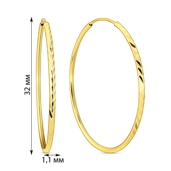 Золоті сережки-кільця (арт. 121904/35ж) – зображення 5