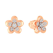Золоті сережки пусети «Квіточки» з фіанітами (арт. 110576)