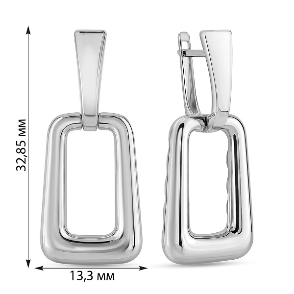 Серьги из белого золота (арт. 111328б) – изображение 2