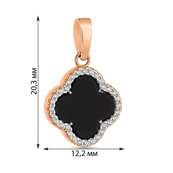 Кулон из красного золота с ониксом (арт. 441446/10о) – изображение 2