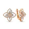 Золотые серьги Клевер с перламутром и фианитами (арт. 1091384/20п) – изображение 1