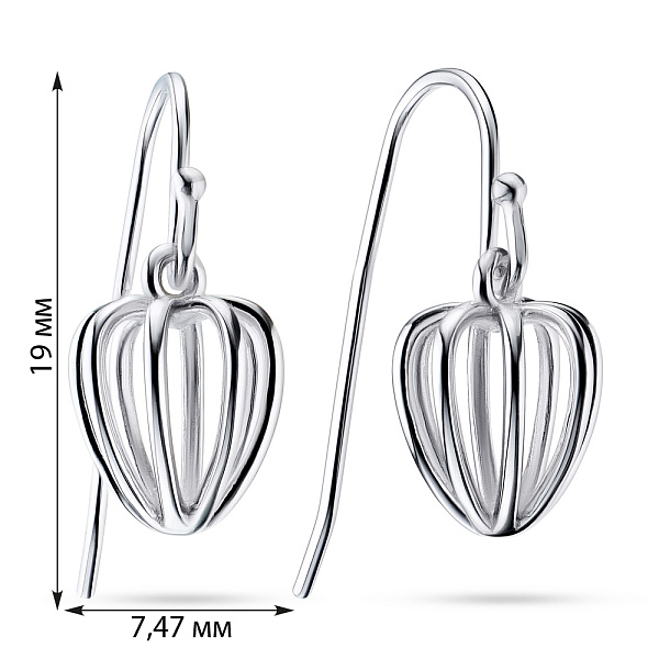 Серебряные серьги с подвесной частью (арт. 7502/3197) – изображение 2