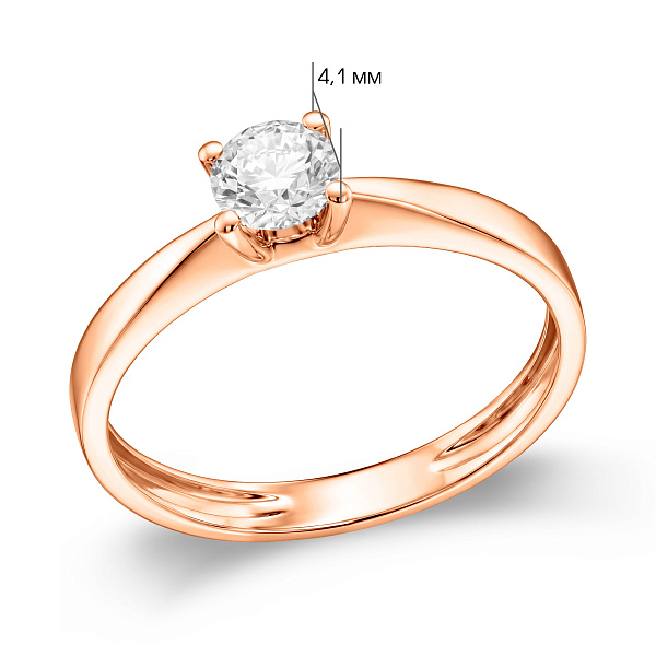 Золотое помолвочное кольцо с бриллиантом (арт. К011089030) – изображение 3