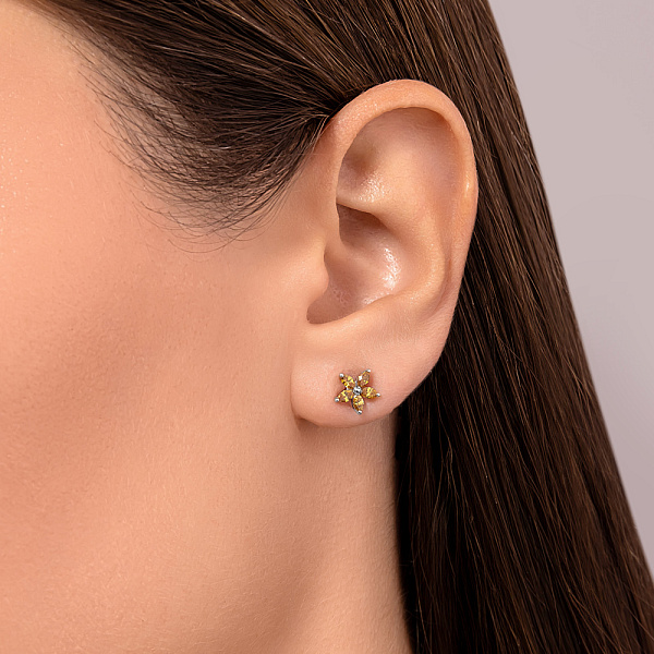 Золоті сережки пусети з діамантами (арт. С28135040б) – зображення 2