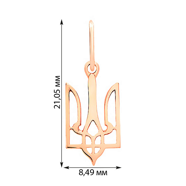 Золотая подвеска Трезубец (арт. 440579) – изображение 2