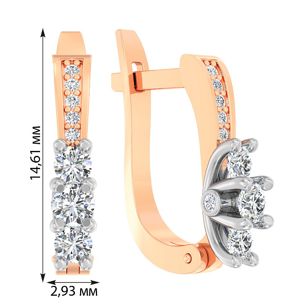 Золотые серьги с фианитами (арт. 110527) – изображение 2