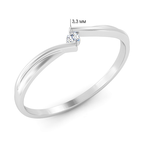 Золота каблучка з діамантом (арт. К011823б) – зображення 2