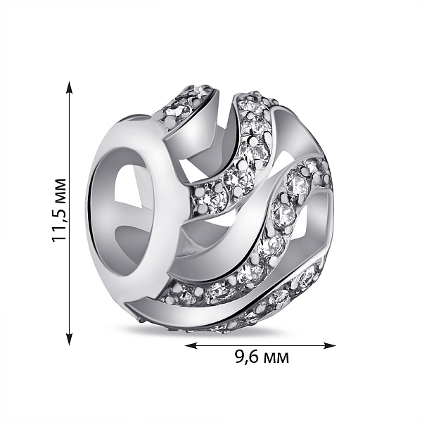 Серебряный шарм с фианитами (арт. 7503/946п) – изображение 2