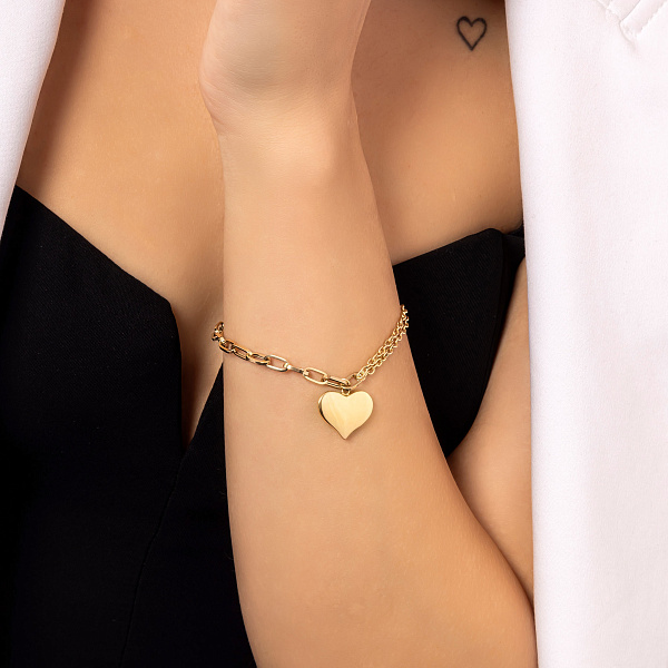 Браслет из желтого золота с сердечком (арт. 3261109ж) – изображение 3