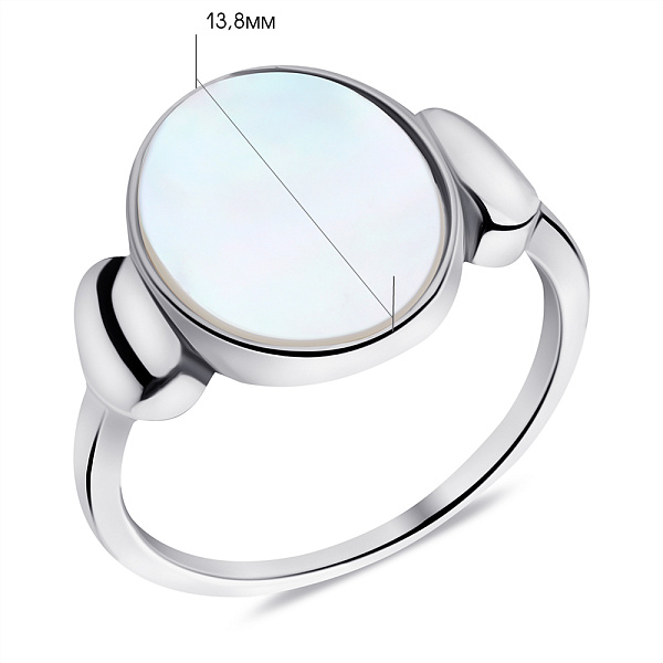 Срібна каблучка з перламутром (арт. 7501/6829п) – зображення 2