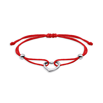 Серебряный браслет на шелковой нити (арт. 7309/4163к)