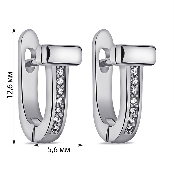 Серебряные серьги с дорожкой из фианитов (арт. 7502/9717) – изображение 2