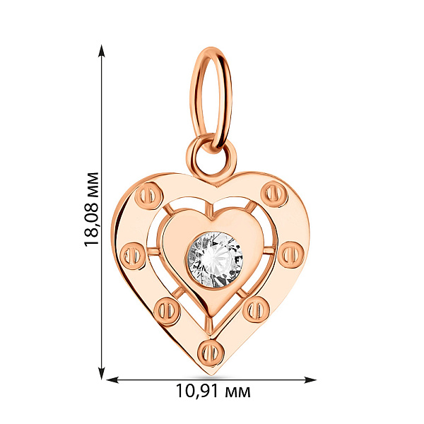 Підвіска з золота Серце (арт. 424360) – зображення 2