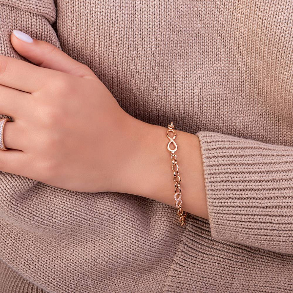 Золотий браслет Нескінченність з фіанітами (арт. 326417) – зображення 2