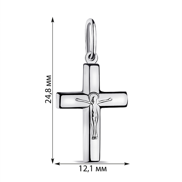 Серебряный нательный крестик с распятием (арт. 7504/2-6072.0.2) – изображение 2