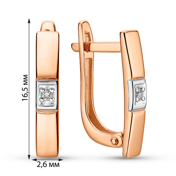 Золоті сережки з діамантами (арт. С011030) – зображення 2