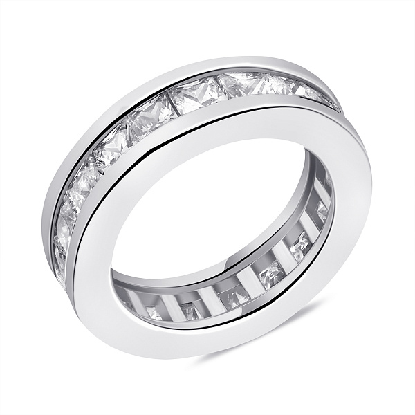 Серебряное кольцо с дорожкой из фианитов (арт. 7501/6555) – изображение 1