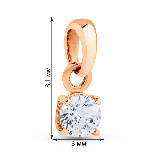 Золотой подвес с фианитом (арт. 3103872101) – изображение 2