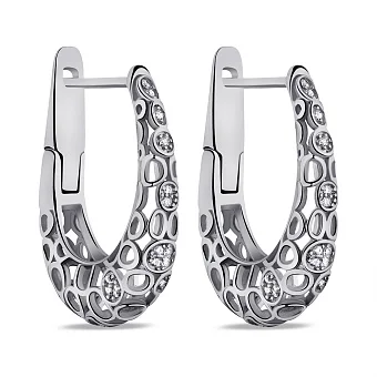 Срібні сережки з розсипом з фіанітів  (арт. 7502/9721)