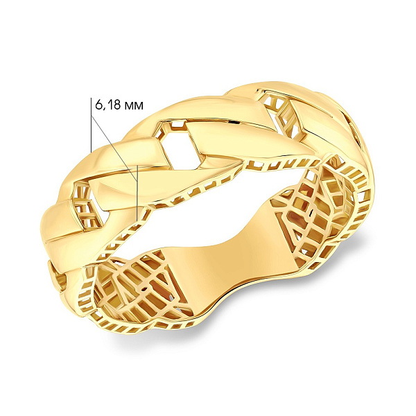 Кольцо "Звенья" из желтого золота без камней (арт. 155310ж) – изображение 2